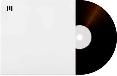 A Black vinyl record with a minimalist white sleeve and a black Unitedmasters Brand mark 